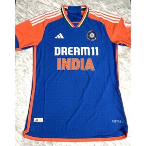 Adidas Dream 11 India Cricket JN0886 Jersey Blue & Orange Men's Medium NEW